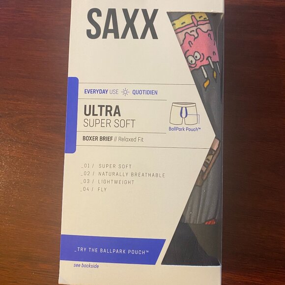 SAXX ULTRA Boxer Briefs with Fly “Fired Up Gray" - Picture 3 of 4